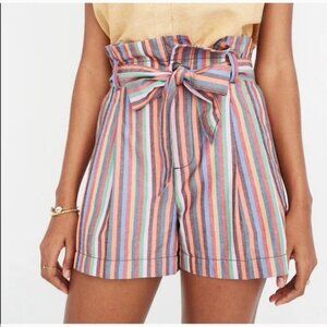 Madewell Rainbow Stripe Paperbag Shorts